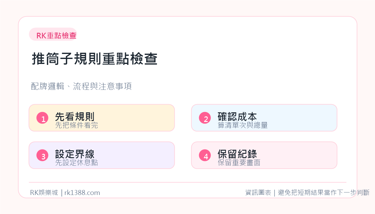 RK娛樂城推筒子規則重點檢查資訊圖